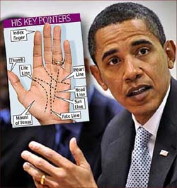 The hands of Barack Obama